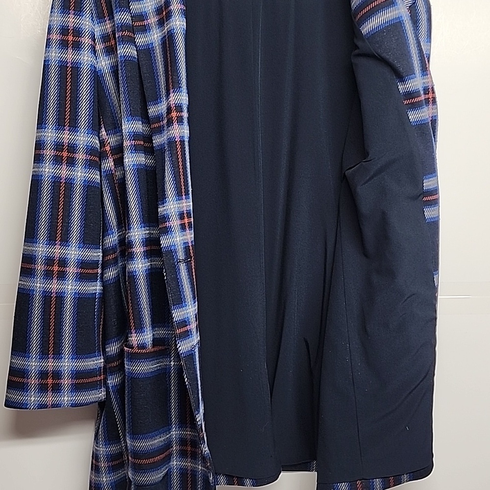 Ralph Lauren VINTAGE Navy White Red Plaid Jacket Gold Logo Buttons Retro Funky - Picture 6 of 7